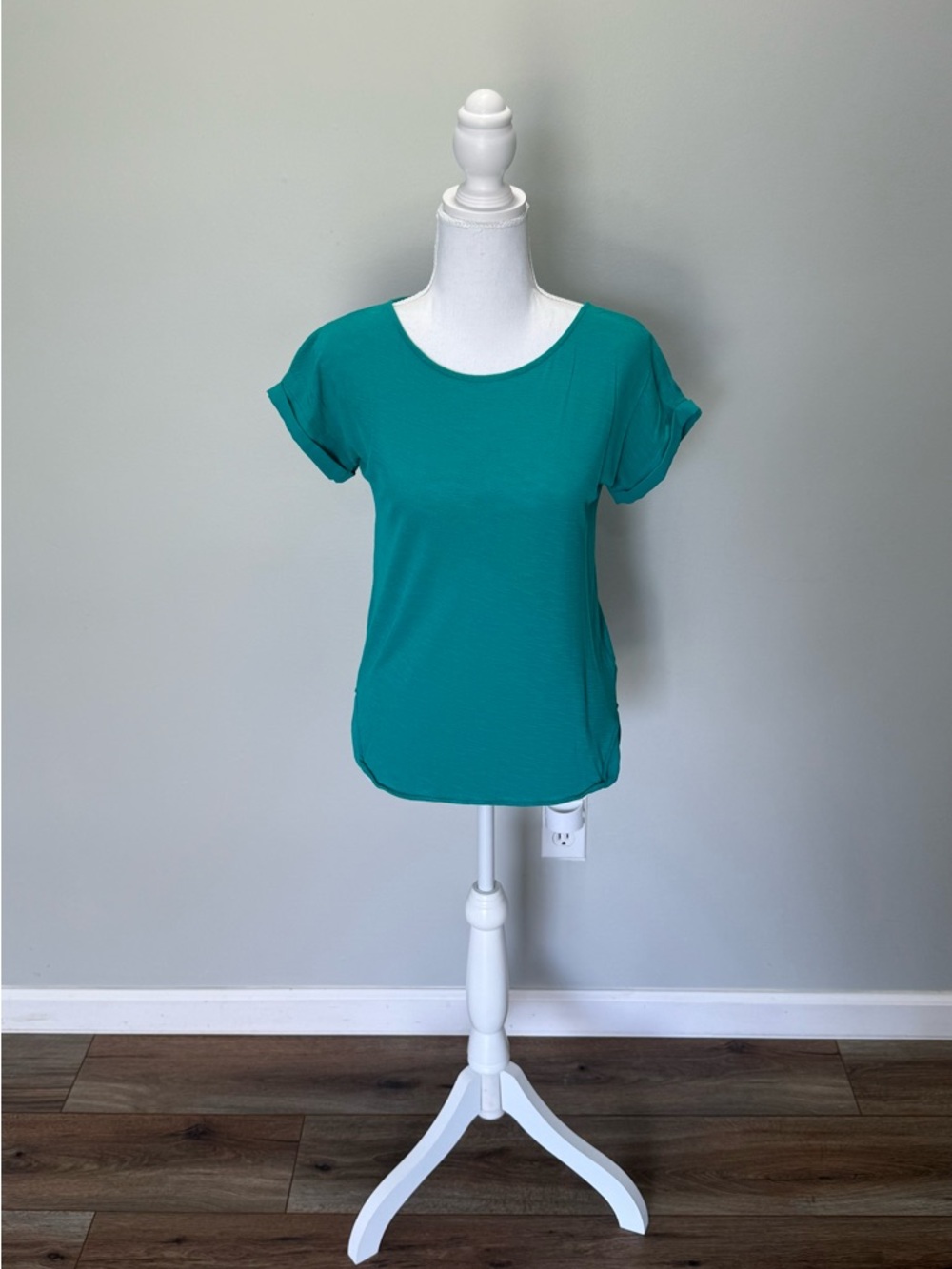 The Limited Teal Short-Sleeve Scoop Neck Top